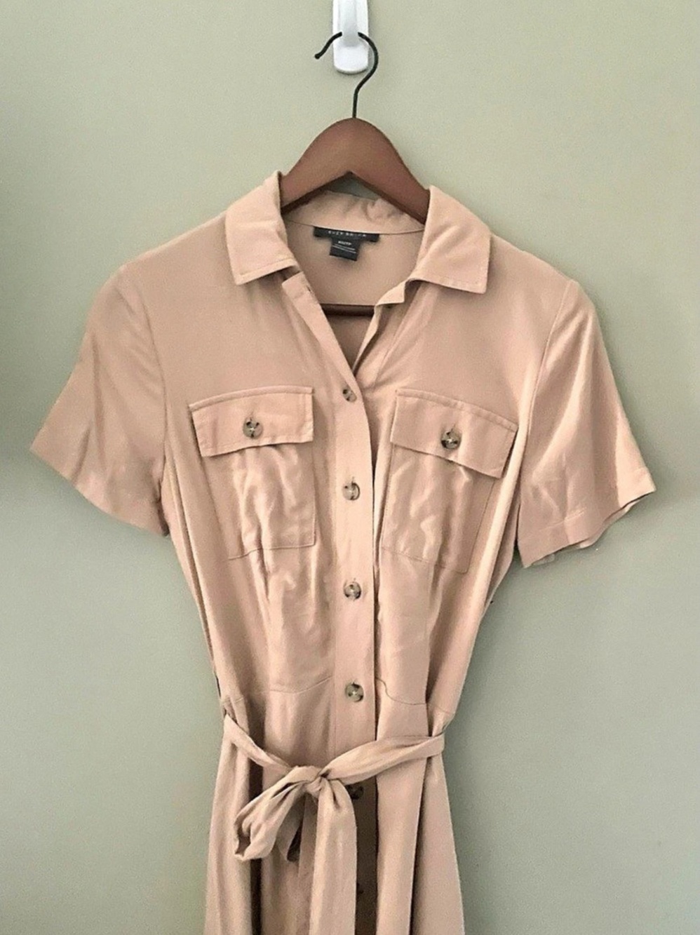Shirt Dress Maxi in Tan — Suzy Shier — XS — Never Worn
